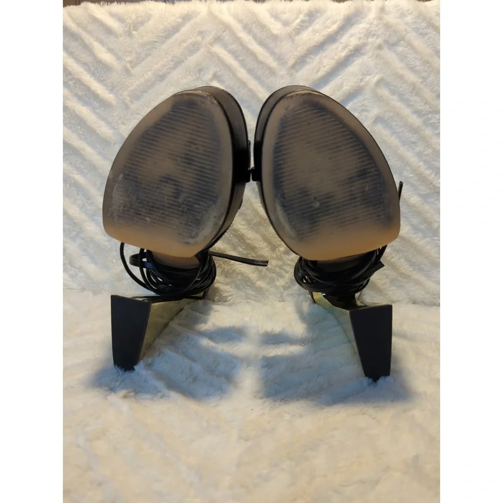 Lemonade Retro Gold Strappy Leg Platform Heel Disco Party Holiday Women's Sz 7.5